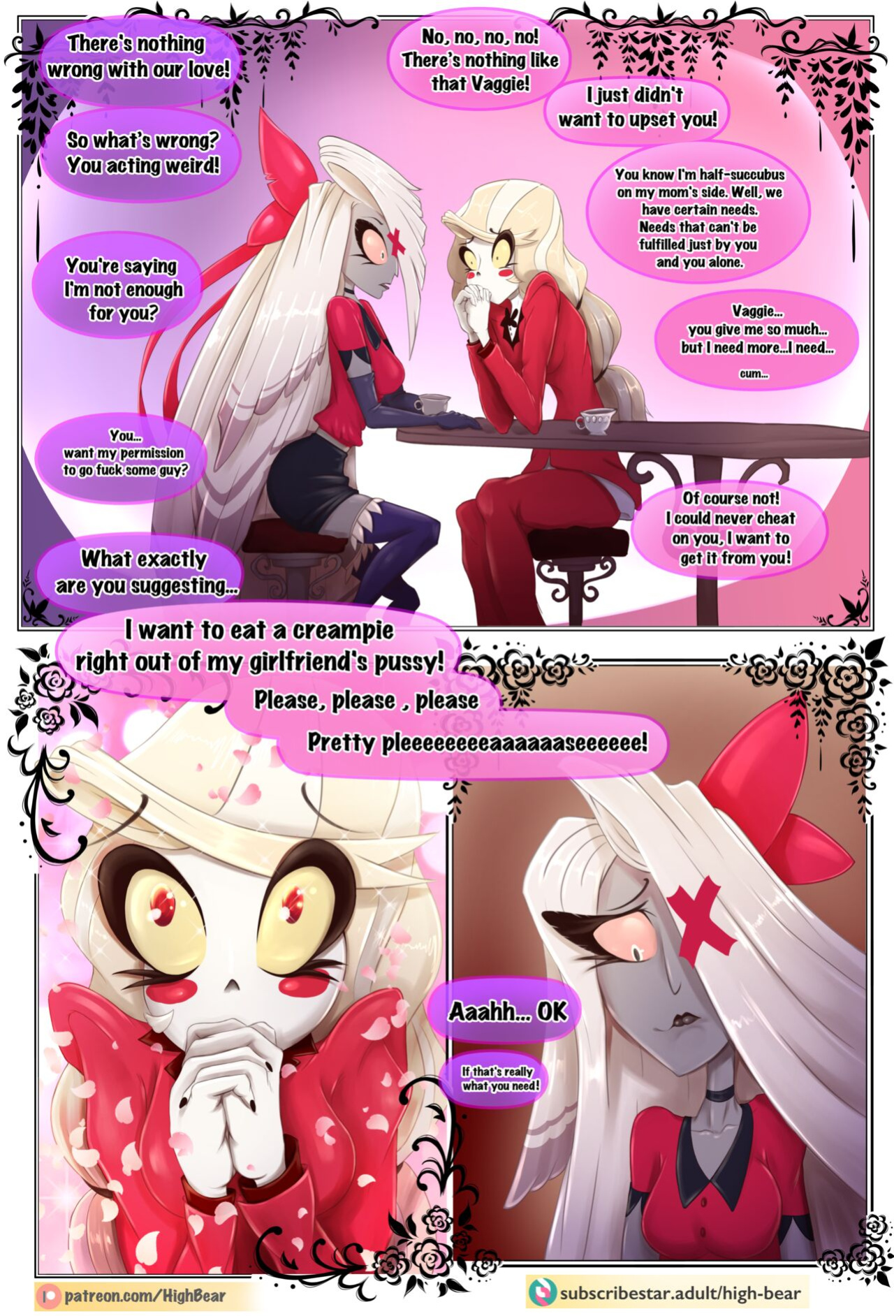[High-Bear] Vaggie gets what Charlie needs (Hazbin Hotel) [completed]
