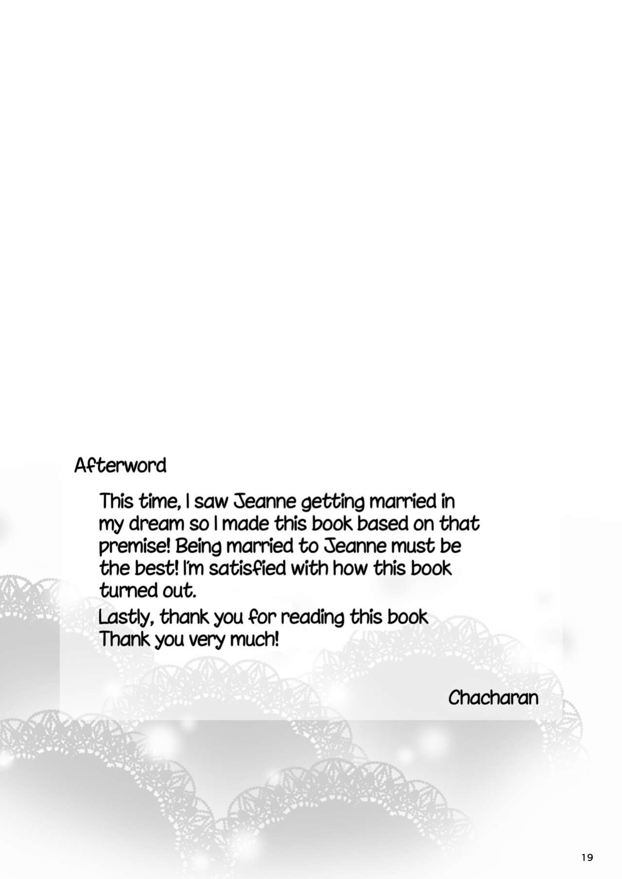 [Chabashira Chainsaw ] Kono Tabi Jeanne to Kekkon Shimashita | My Married Life With Jeanne (Fate/Grand Order)