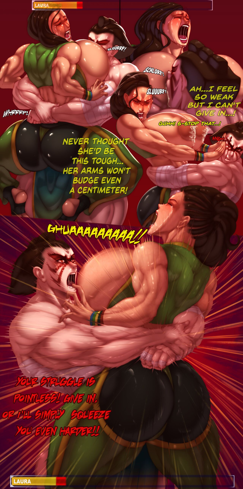 [DNO|Dinortista] E. Honda vs Laura Matsuda (Street Fighter V) [Bearhug commission]