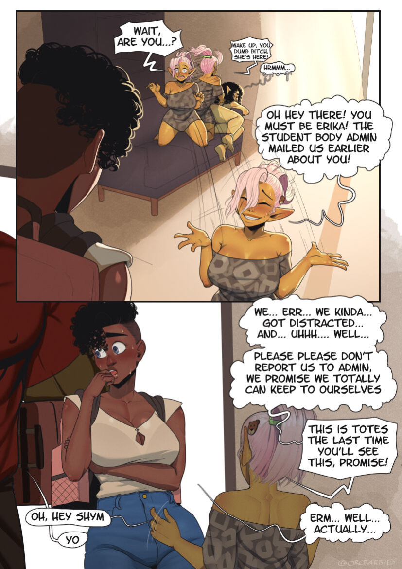 [OrcBarbies] A Special Gobbo College Comic: Erika's First Day [complete]