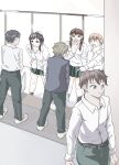 Peeking girls at boy's restroom